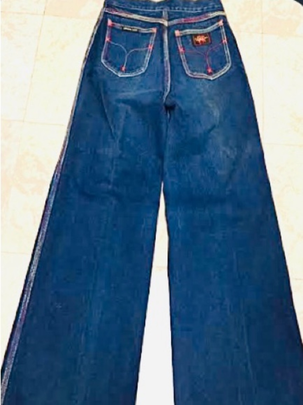 American True Vintage High-Rise “Union Gap” Jeans* Rainbow Red Triple Stitch/XL - Picture 2 of 6